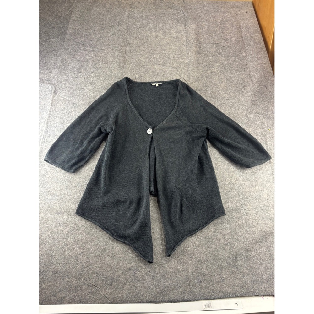 Indigenous Organic Cotton Hand Loomed Cardigan Gray Single Button L Capsule SEE